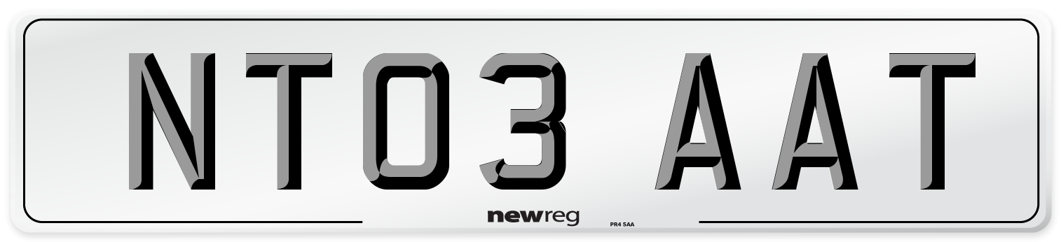 NT03 AAT Number Plate from New Reg